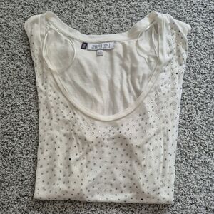 Jennifer Lopez White Embellished Women's Top
